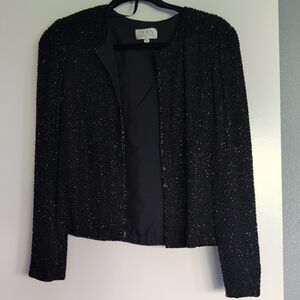 Sean Collection Black Sparkle Open-Front Blazer